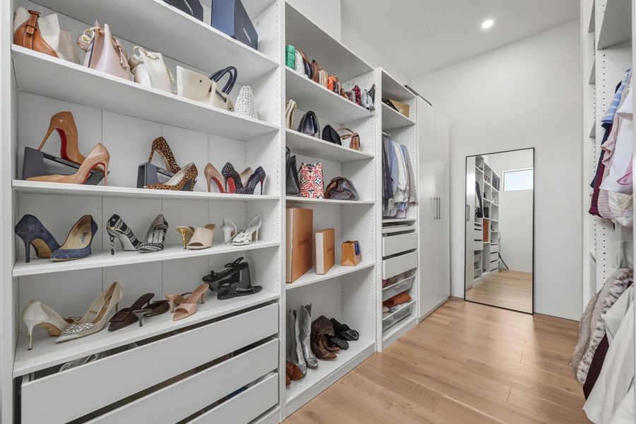 Walk-in closet with ample built-ins