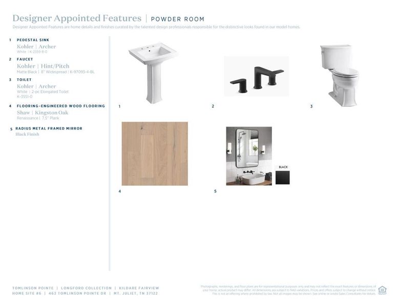 Sample of building materials used in homes in Tomlinson Pointe, Mount Juliet (Image 10).