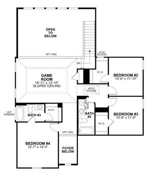 2D floor plan layout of this home in Sorella, Tomball, TX (Image 4).
