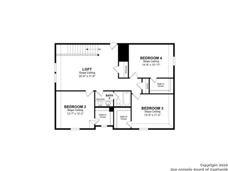 2D floor plan layout of this home in Comanche Ridge, San Antonio, TX (Image 3).