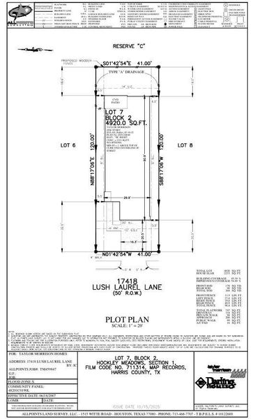 17418 Lush Laurel Lane Preliminary Plot Plan