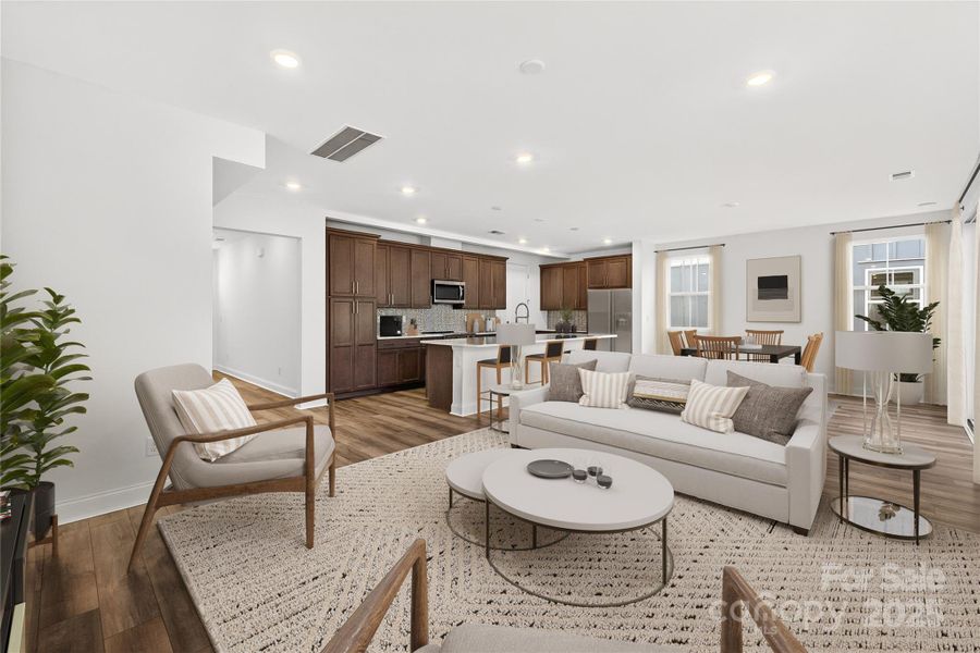 Virtually Staged Kitchen/Dining/Great Room