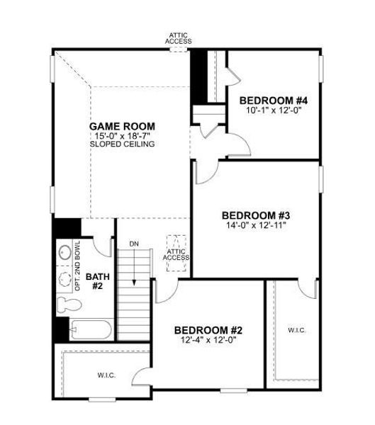 2D floor plan layout of this home in Sorella, Tomball, TX (Image 5).