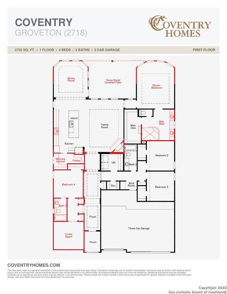 2D floor plan layout of this home in Homestead, Schertz, TX (Image 5).