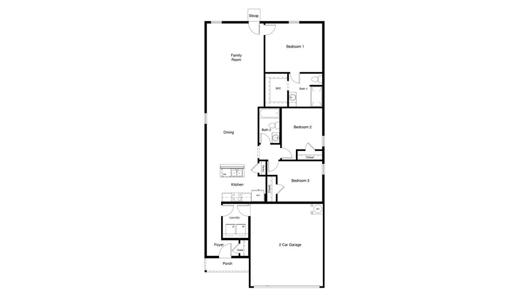 2D floor plan layout for the CAPROCK by D.R. Horton in Hickory Grove, Krum, TX (Image 3). 2D floor plan layout for the CAPROCK by D.R. Horton in Hickory Grove, Krum, TX (Image 3).