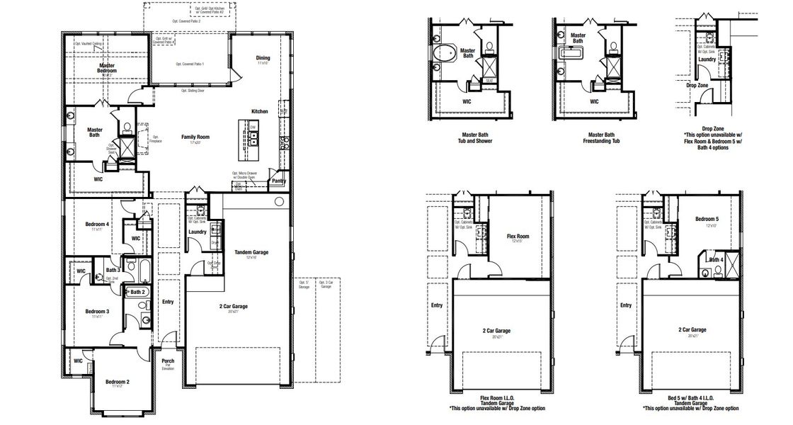 2D floor plan layout for the Elgin by Scott Felder Homes in The Crossvine, Schertz, TX (Image 4).