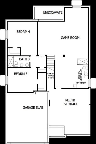 2D floor plan layout of this home in Cloverleaf – Mountainview Collection, Monument, CO (Image 5).