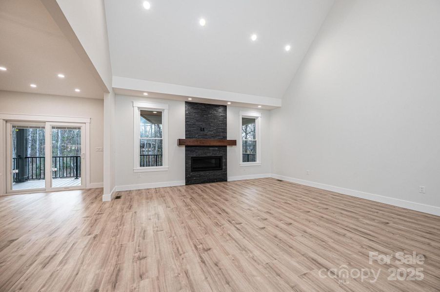 View of Gas Burning Fireplace with a Mantle in the Great Room View of Gas Burning Fireplace with a Mantle in the Great Room