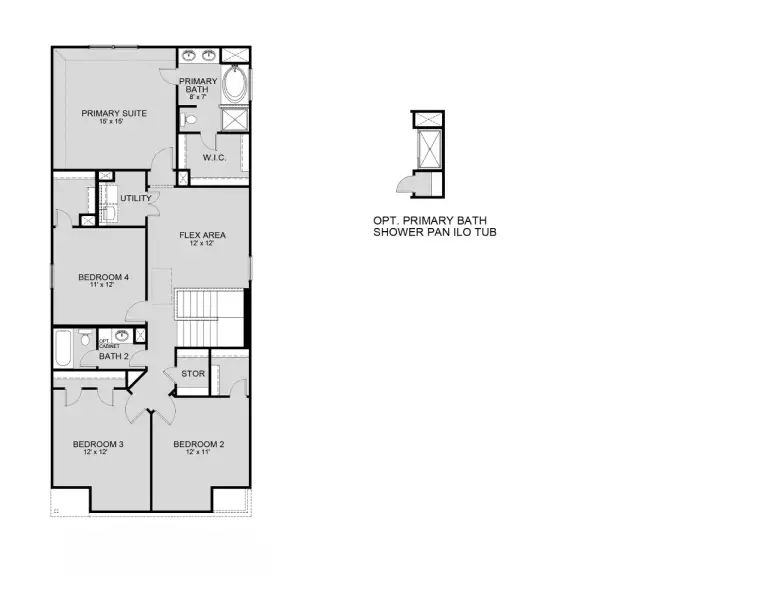 2D floor plan layout for the The Emerald by Legend Homes in River's Edge, Conroe, TX (Image 4).