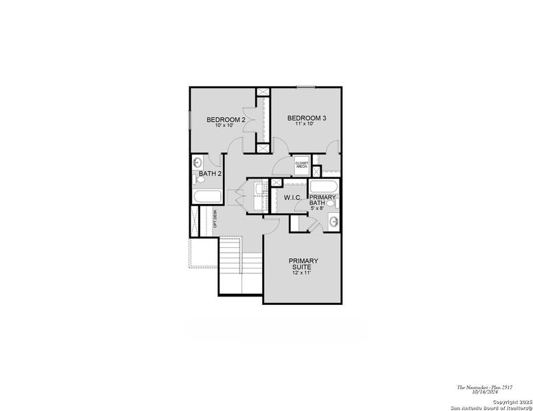 2D floor plan layout of this home in Applewhite Meadows, San Antonio, TX (Image 3).