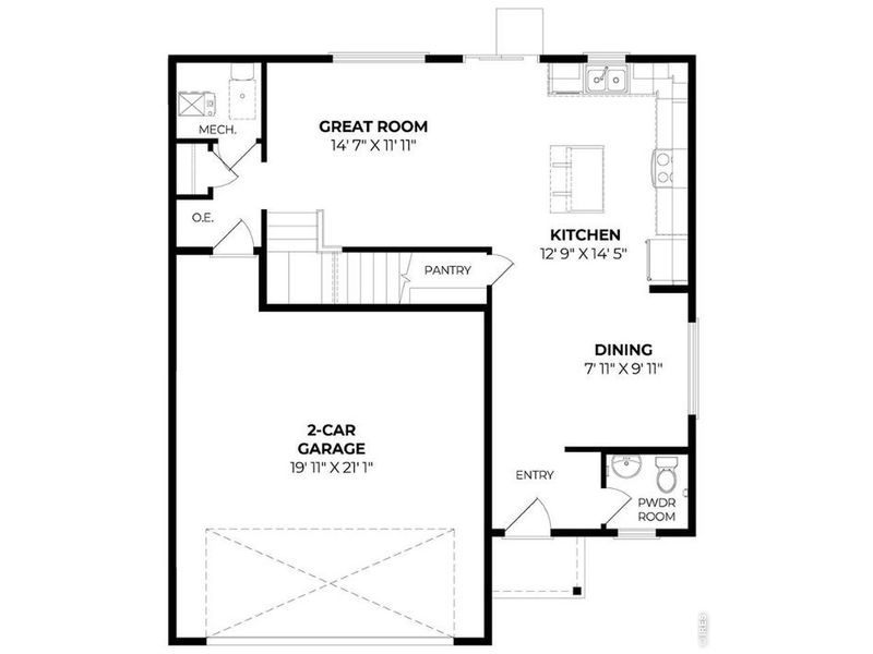 2D floor plan layout of this home in Granary, Johnstown, CO (Image 3). 2D floor plan layout of this home in Granary, Johnstown, CO (Image 3).