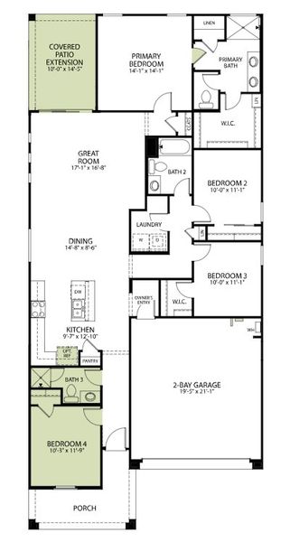 2D floor plan layout of this home in Icon at Thunderbird, Glendale, AZ (Image 3).