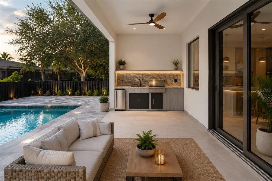 Exterior details and patio area of a home in , Cape Coral (Image 41).