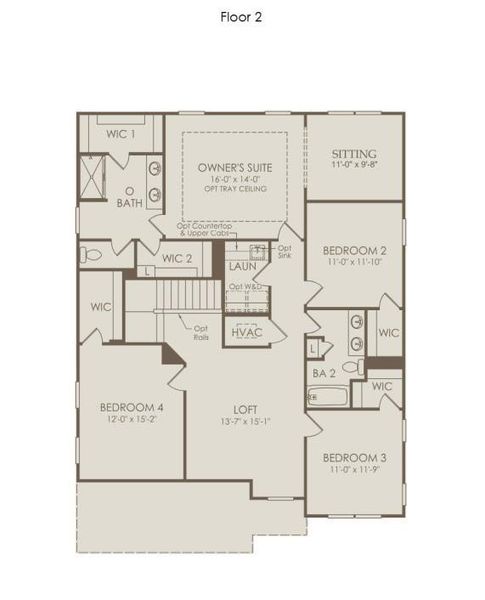 2D floor plan layout of this home in Rose Creek, Cumming, GA (Image 6).