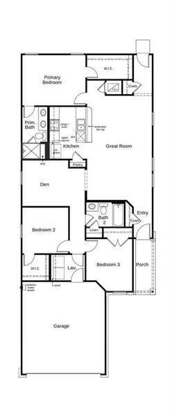 This floor plan features 3 bedrooms, 2 full baths, and over 1,400 square feet of living space.