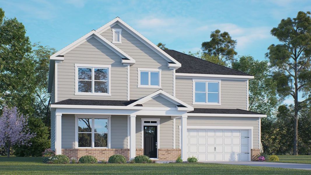 Representative exterior photo of a completed home built from the Jordan by D.R. Horton in Eagle Creek, Fuquay Varina, NC (Image 2). Representative exterior photo of a completed home built from the Jordan by D.R. Horton in Eagle Creek, Fuquay Varina, NC (Image 2).