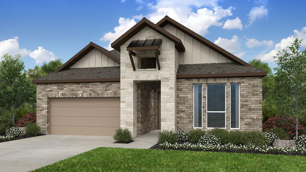 Representative exterior photo of a completed home built from the Lamar by Taylor Morrison in Silverleaf, Cedar Creek, TX (Image 22).