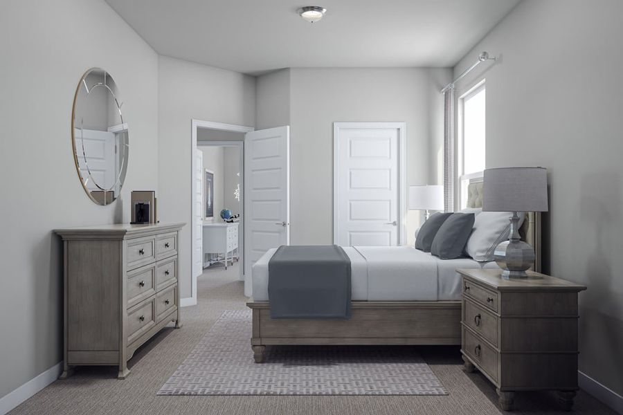 Representative furnished interior of a home built from the Sheldon by Tri Pointe Homes in Park Collection At Wolf Ranch, Georgetown (Image 18).