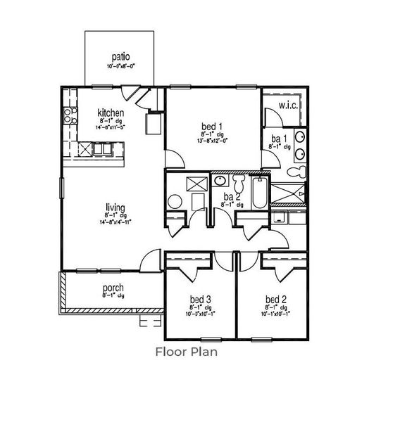 2D floor plan layout for the CURTIS by D.R. Horton in North Shore, Summerton, SC (Image 3).