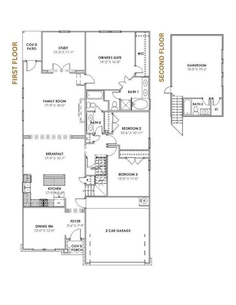 2D floor plan layout of this home in , Manvel, TX (Image 2).