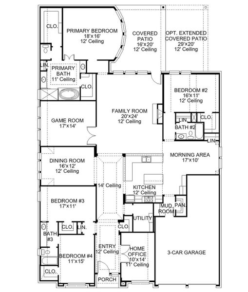 2D floor plan layout of this home in Jordan Ranch, Fulshear, TX (Image 2). 2D floor plan layout of this home in Jordan Ranch, Fulshear, TX (Image 2).