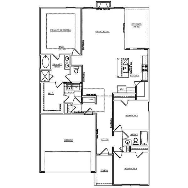 2D floor plan layout for the Magnolia Select M by McGuinn Homes in Broadway Lake, Anderson, SC (Image 2). 2D floor plan layout for the Magnolia Select M by McGuinn Homes in Broadway Lake, Anderson, SC (Image 2).
