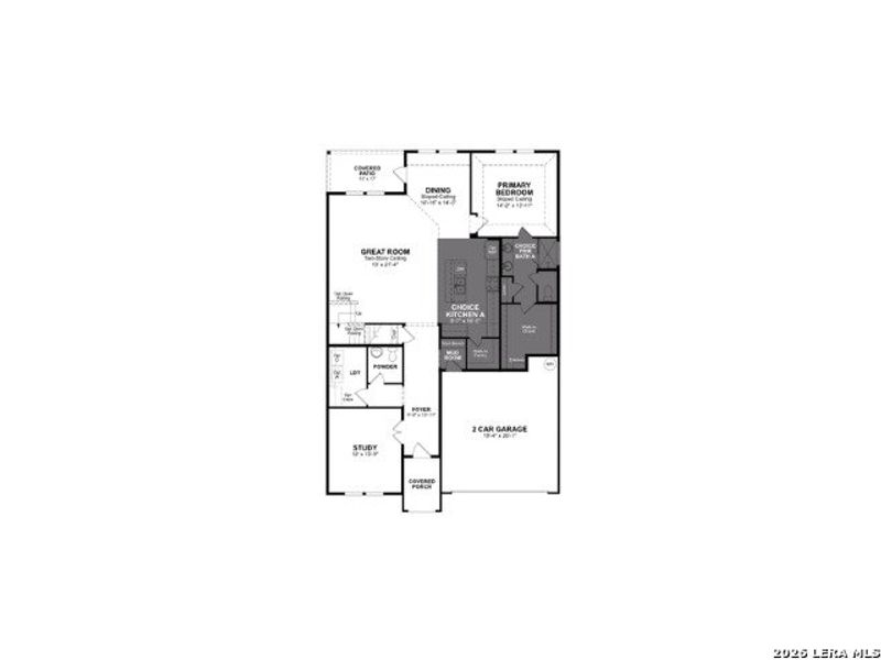 2D floor plan layout of this home in Comanche Ridge, San Antonio, TX (Image 2).