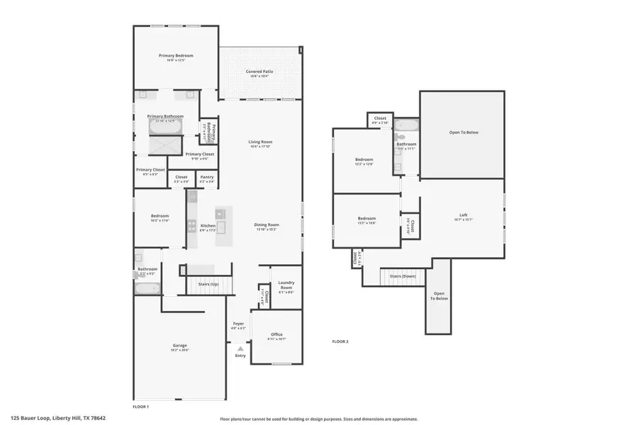 2D floor plan layout of this home in , Liberty Hill, TX (Image 3). 2D floor plan layout of this home in , Liberty Hill, TX (Image 3).