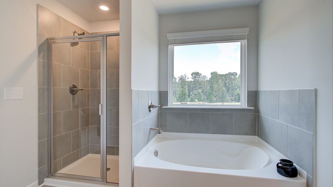 Representative furnished interior of a home built from the Layla II by DRB Homes in Enclave at Evergreen, Fairburn (Image 28).