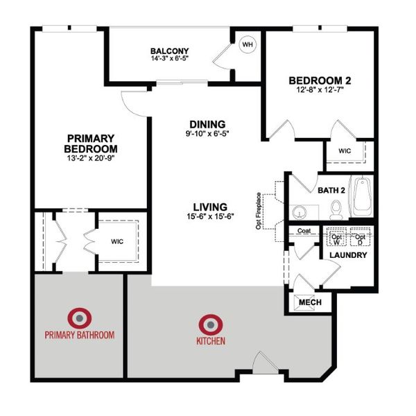 2D floor plan layout of this home in Gatherings® at Westview, Houston, TX (Image 4).
