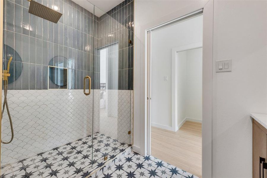 Bathroom with walk in shower