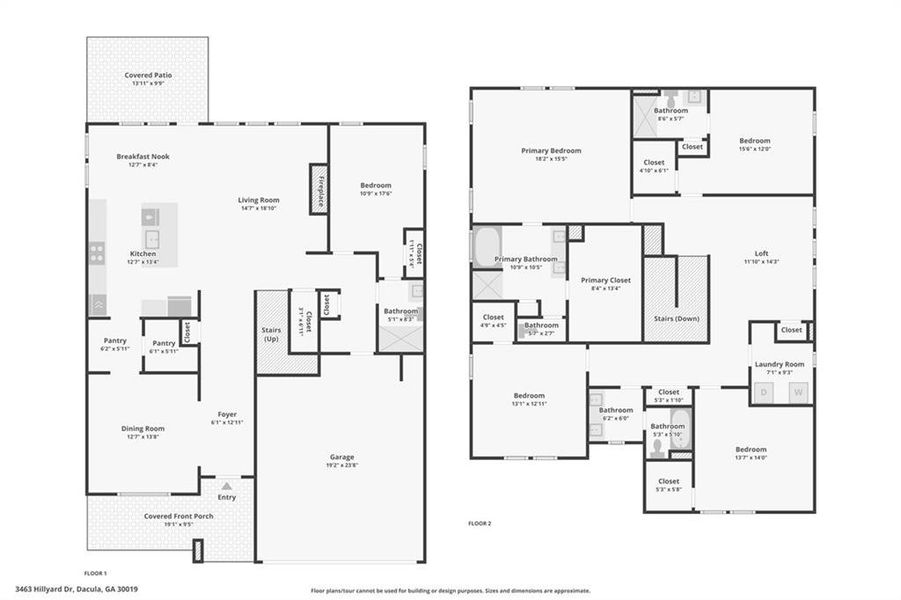 2D floor plan layout of this home in Bailey Fence, Dacula, GA (Image 4).