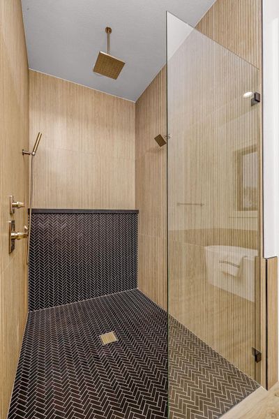 Bathroom featuring walk in shower