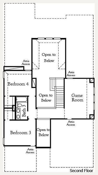 2D floor plan layout of this home in Highland Village, Georgetown, TX (Image 4).
