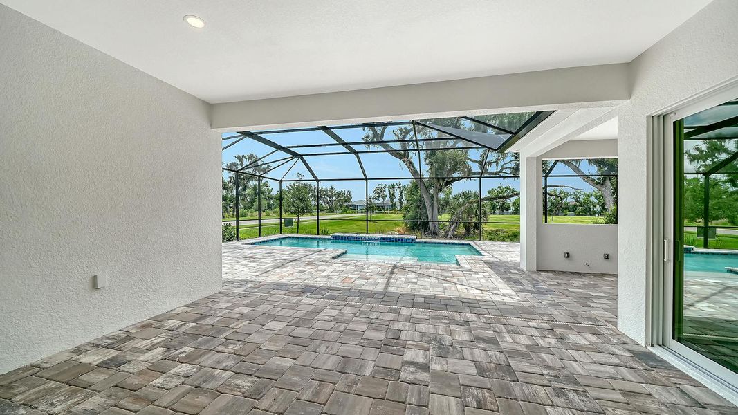 Exterior details and patio area of a home in Canoe Creek Real Estate and Homes for Sale in Parrish, FL - Neal Communities, Parrish (Image 4).