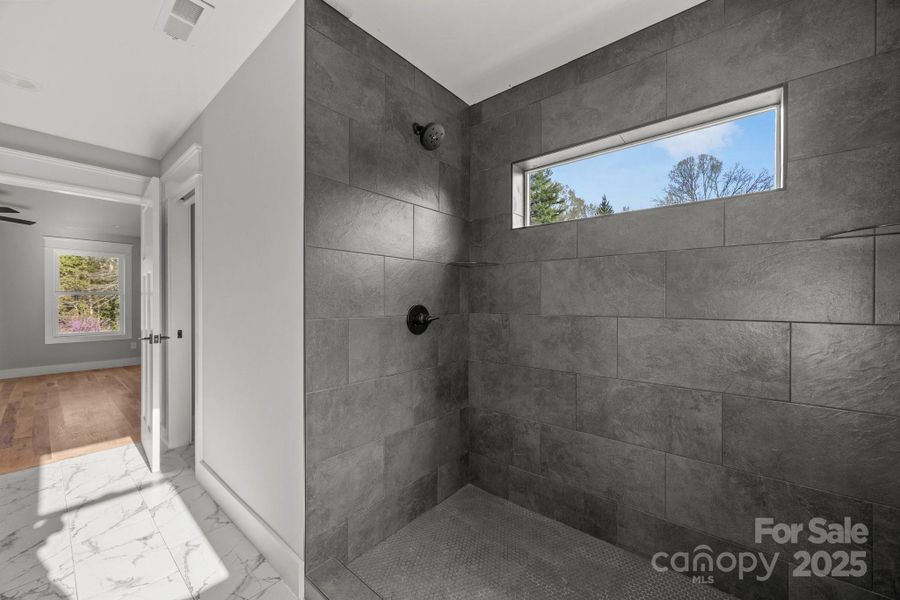 HUGE walk-in shower HUGE walk-in shower