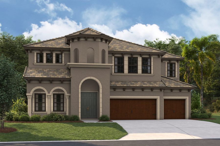 Representative exterior photo of a completed home built from the Granada I by Homes by WestBay in Oakfield, Parrish, FL (Image 5).