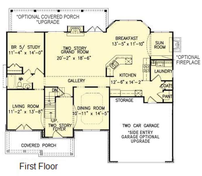 2D floor plan layout for the The Astoria by Bamford and Company in Rowland Springs, Cartersville, GA (Image 4).
