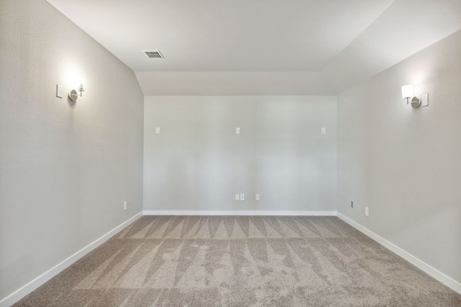 Media Room in the Henley home plan by Trophy Signature Homes – REPRESENTATIVE PHOTO Media Room in the Henley home plan by Trophy Signature Homes – REPRESENTATIVE PHOTO