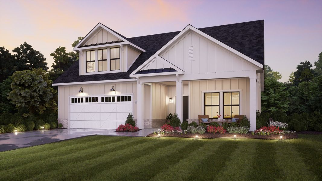 Representative exterior photo of a completed home built from the Promenade by Epcon Communities in The Courtyards at Redbud Lane, Holly Springs, GA (Image 28).
