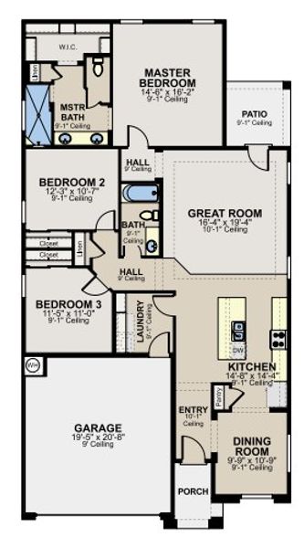 2D floor plan layout of this home in Paseo Del Este, El Paso, TX (Image 3).
