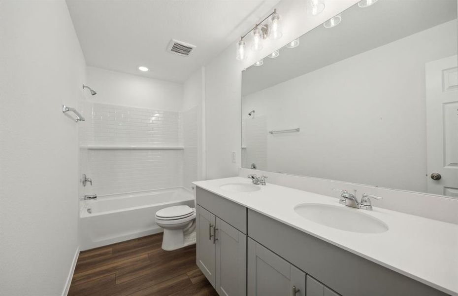 Upgraded secondary bathroom*real home pictured