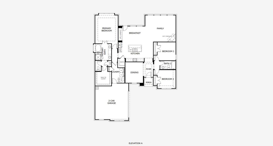 2D floor plan layout for the Concept 2050 by Landsea Homes in Coyote Crossing, Godley, TX (Image 4).