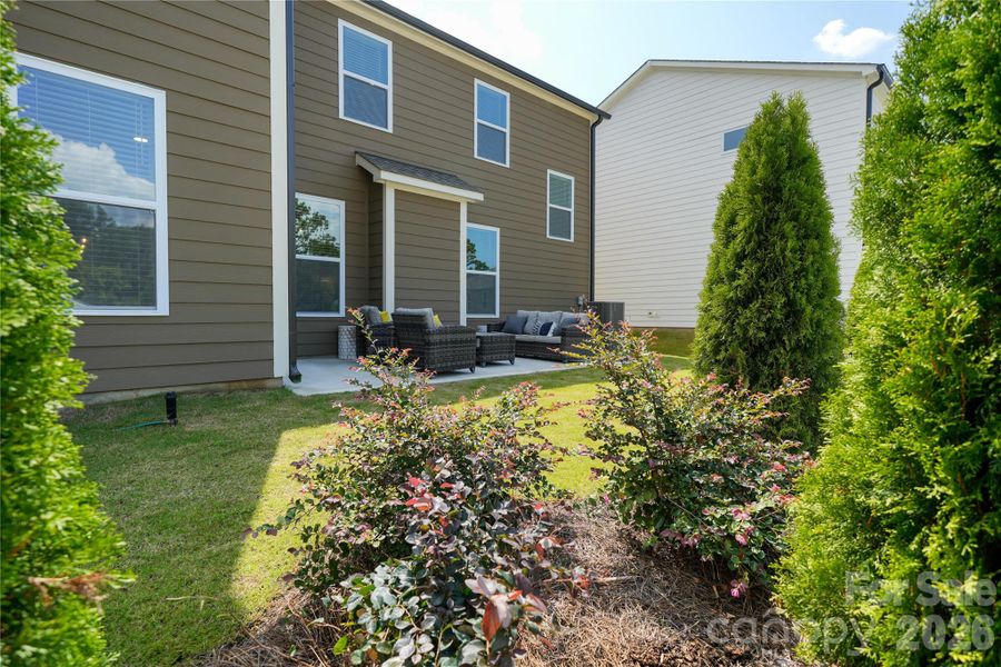 Back Yard with extra landscaping for privacy.