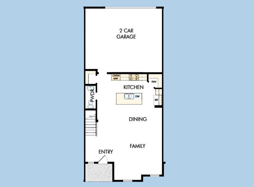 2D floor plan layout for the The Bishop by David Weekley Homes in Ridgeline Towns, McKinney, TX (Image 3).