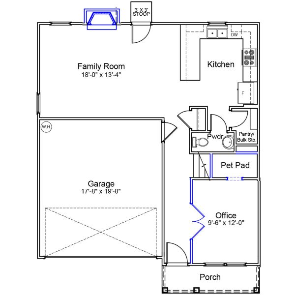 2D floor plan layout of this home in Killians Crossing, Blythewood, SC (Image 2).