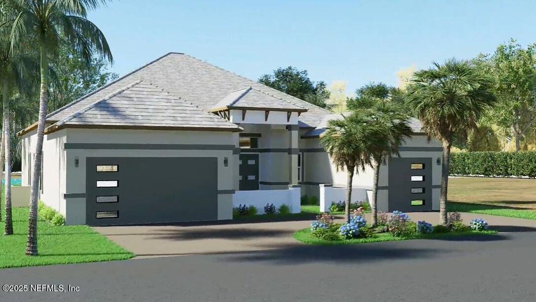 Front exterior of a new home in , Palm Coast, FL, highlighting curb appeal (Image 2). Front exterior of a new home in , Palm Coast, FL, highlighting curb appeal (Image 2).