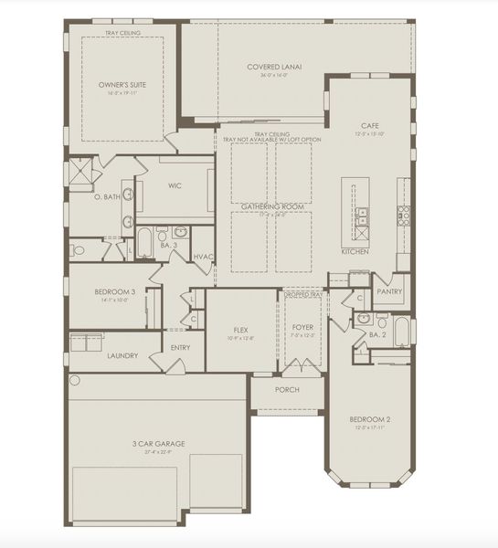 2D floor plan layout for the Regalia by Pulte Homes in The Landings at Saint Johns, St. Johns, FL (Image 3).