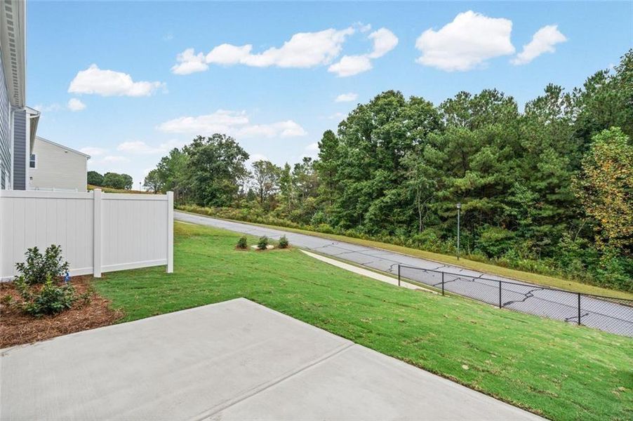 Exterior details and patio area of a home in Villas at Gold Creek, Dawsonville (Image 4).