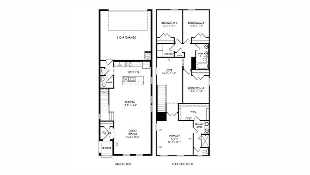 2D floor plan layout of this home in Silverleaf Reserve Bungalows, Winter Garden, FL (Image 1). 2D floor plan layout of this home in Silverleaf Reserve Bungalows, Winter Garden, FL (Image 1).